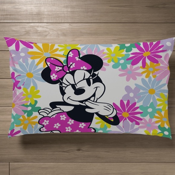 💜 Disney Minnie Mouse Flower Child Kids 2-Pc Twin/Full Comforter&Sham Set - Picture 5 of 7